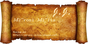 Járosi Júlia névjegykártya